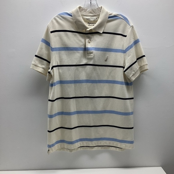 Nautica Mens Striped Polo Size Medium (Preowned) - Picture 1 of 4